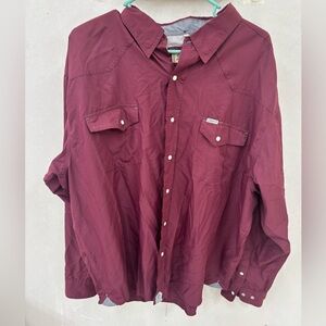 Rafter C outdoors Maroon Button-Up long sleeve Shirt XXL